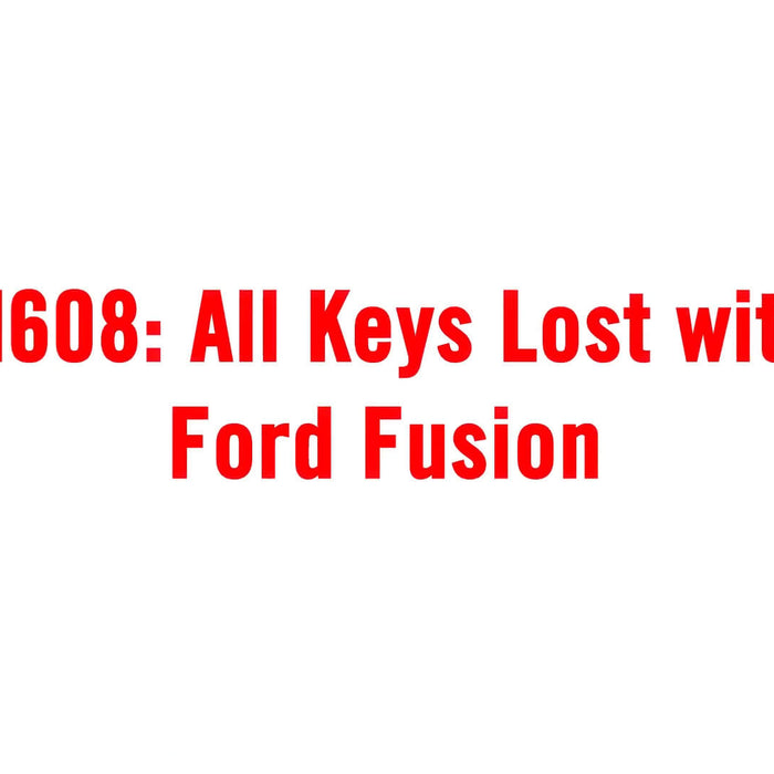 How to do All Keys Lost with Ford Fusion using Autel IM608 Pro?