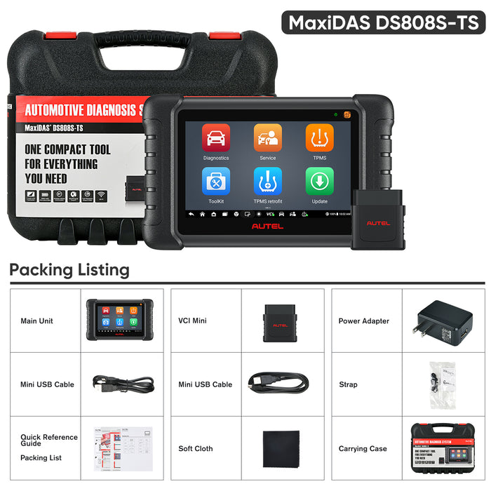 Autel MaxiDAS DS808S-TS UK/EU | 2023 Upgraded Version of MP808TS | Complete TPMS Diagnostic & OBD2 Diagnosis