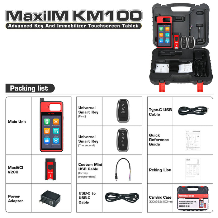 Autel MaxiIM KM100 | Universal Key Generator package list