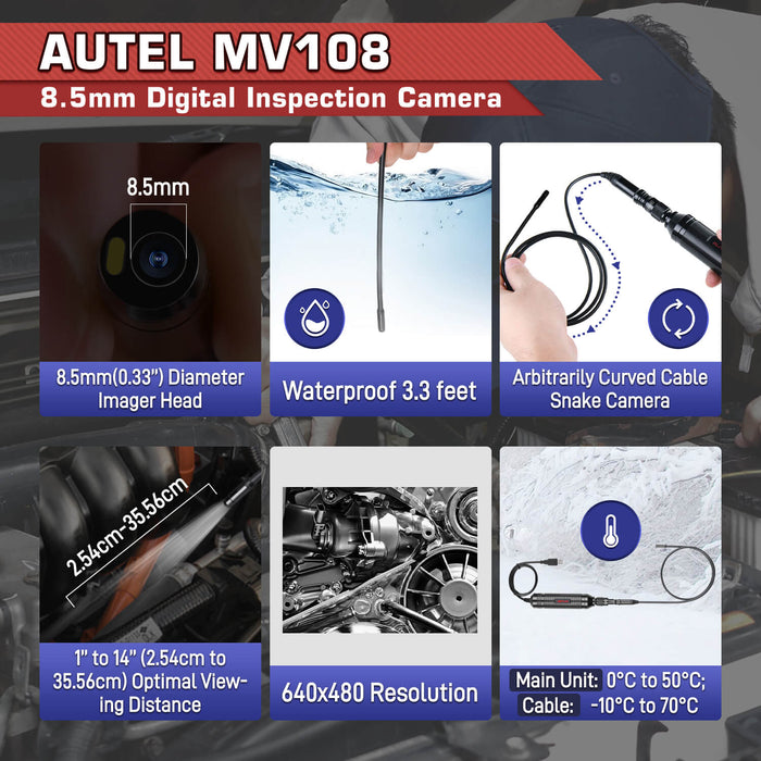  Autel MaxiCOM MK808BT Pro | Upgraded Ver. of MK808BT/MK808S-Z | All Systems Diagnosis WITH MV108
